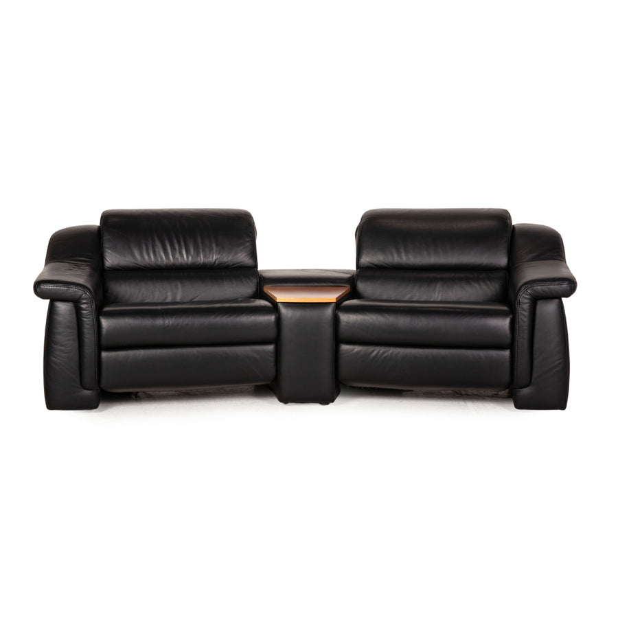 Himolla leather sofa black two-seater couch function relaxation function