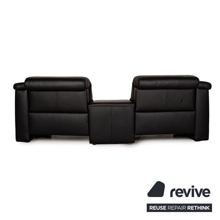 Himolla leather sofa black two-seater couch function relaxation function