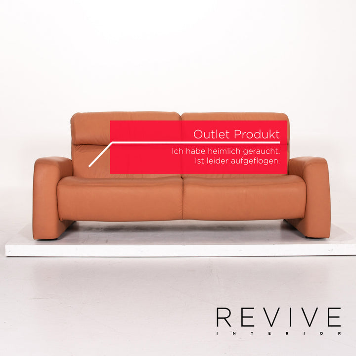 Himolla Leder Sofa Terrakotta Orange Dreisitzer Couch Outlet #13657