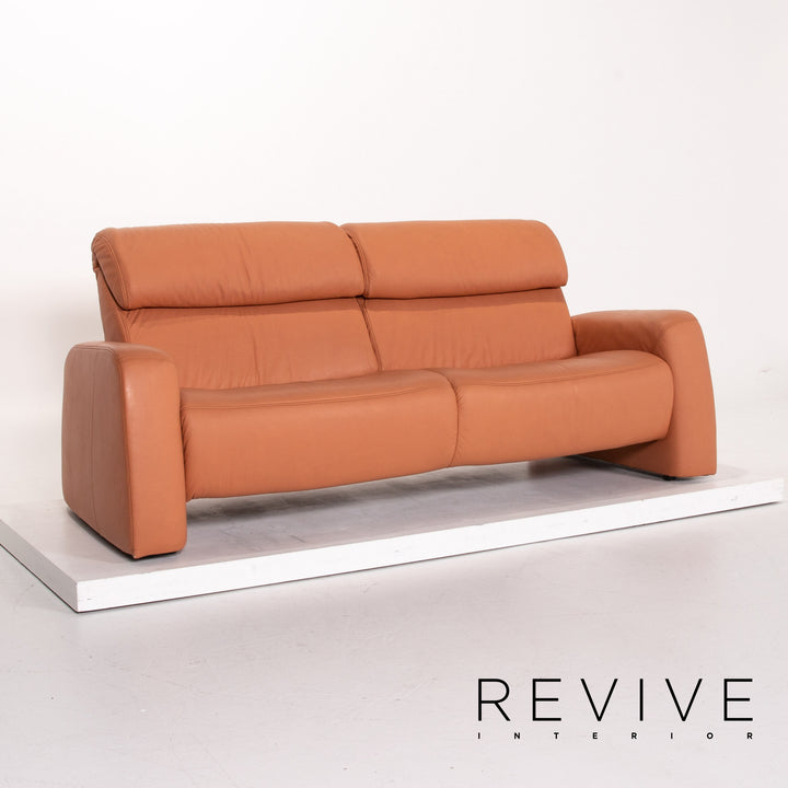 Himolla Leder Sofa Terrakotta Orange Dreisitzer Couch Outlet #13657