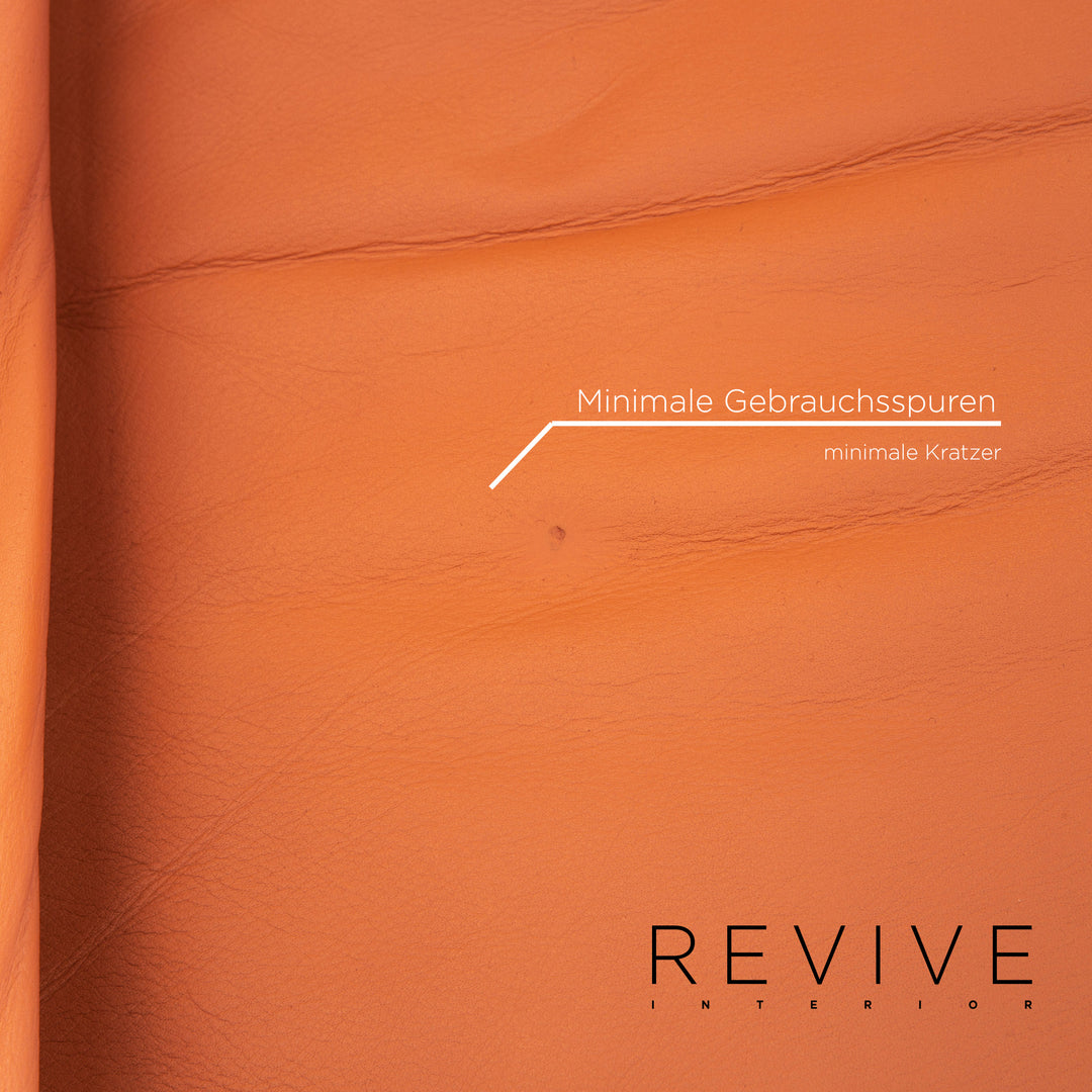 Himolla leather sofa terracotta orange two-seater function relax function couch outlet #13656