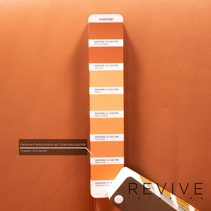 Himolla leather sofa terracotta orange two-seater function relax function couch outlet #13656