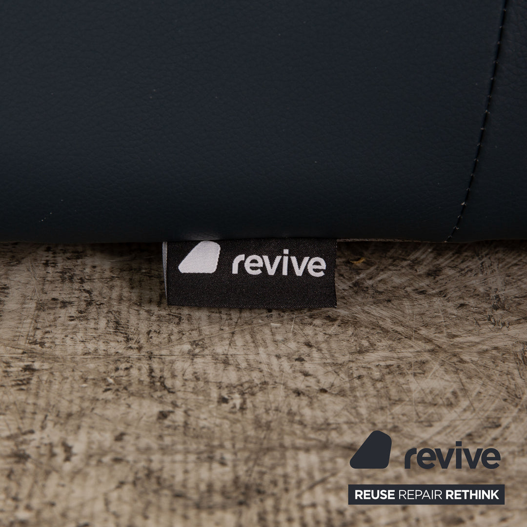 Himolla Leather Two Seater Blue Dark Blue Sofa Couch