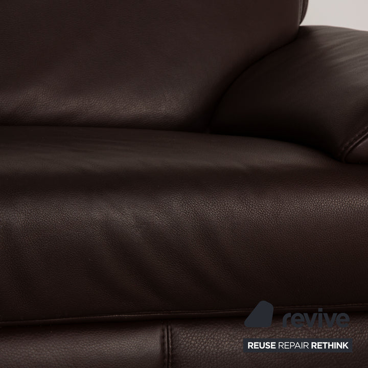 Himolla Leder Zweisitzer Braun Sofa Couch