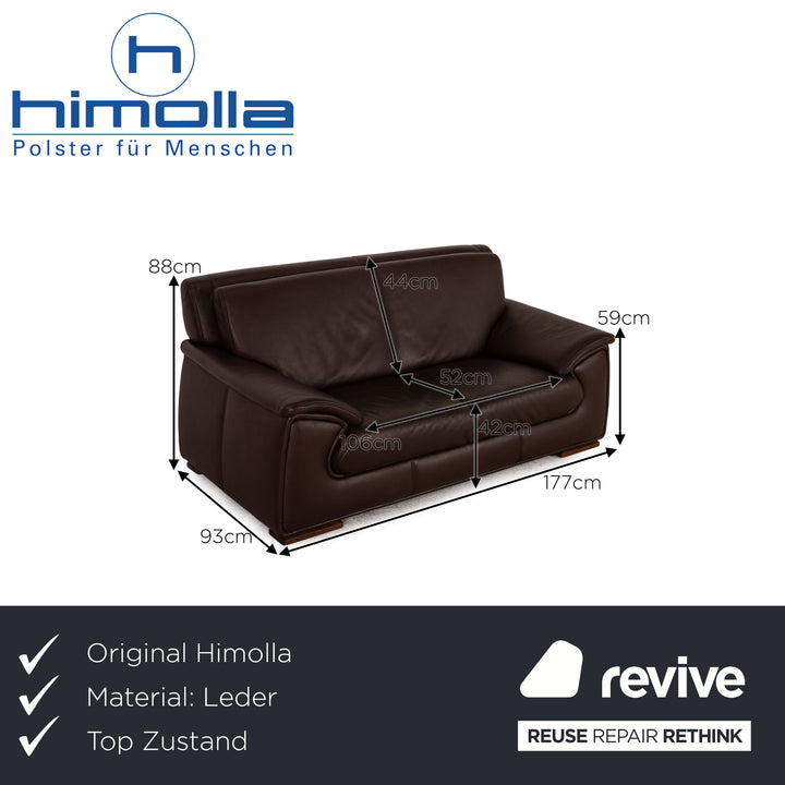Himolla Leder Zweisitzer Braun Sofa Couch