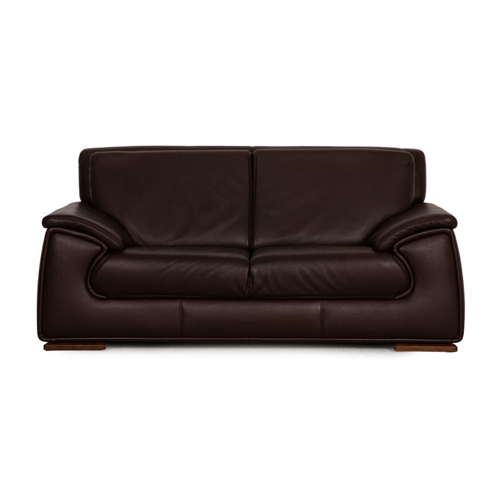 Himolla Leder Zweisitzer Braun Sofa Couch