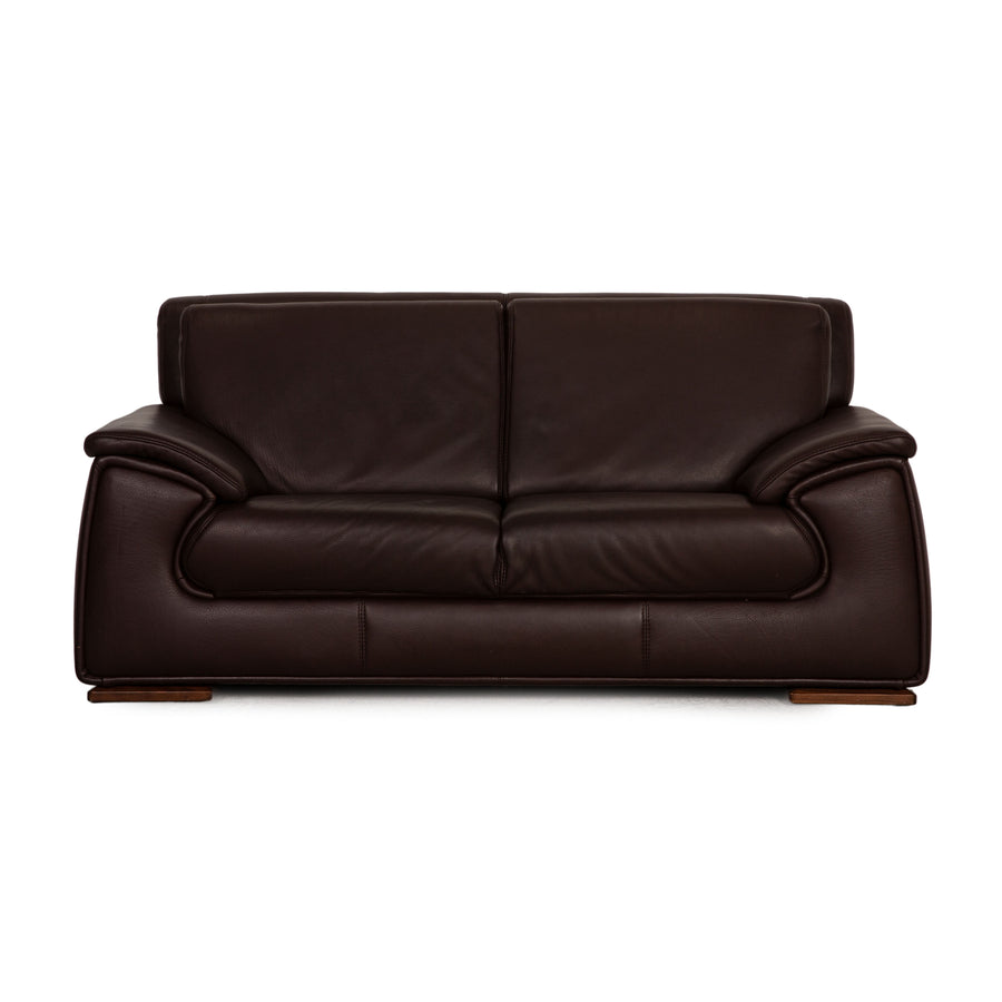 Himolla Leder Zweisitzer Braun Sofa Couch