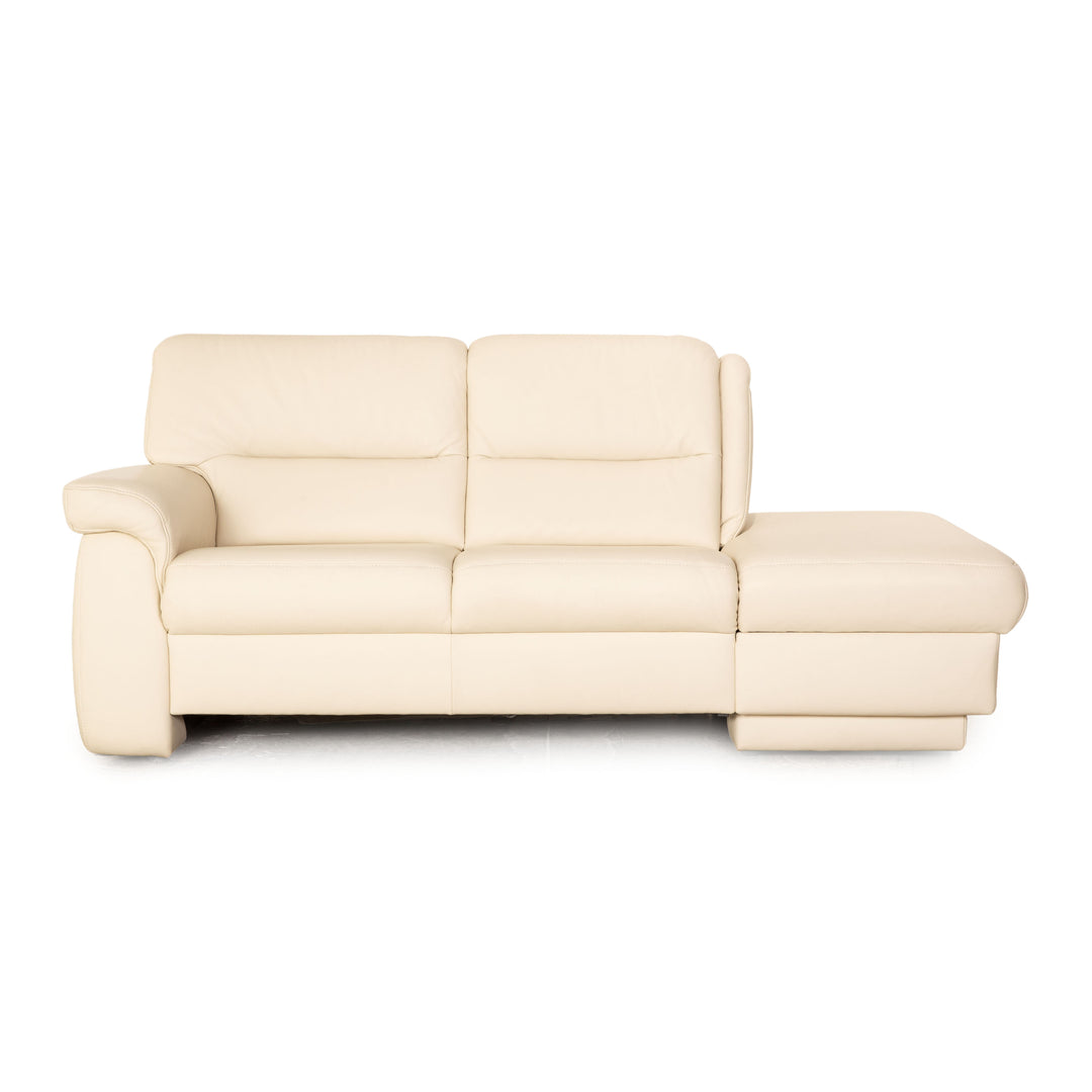 Himolla Leder Zweisitzer Creme Sofa Couch Funktion Stauraum