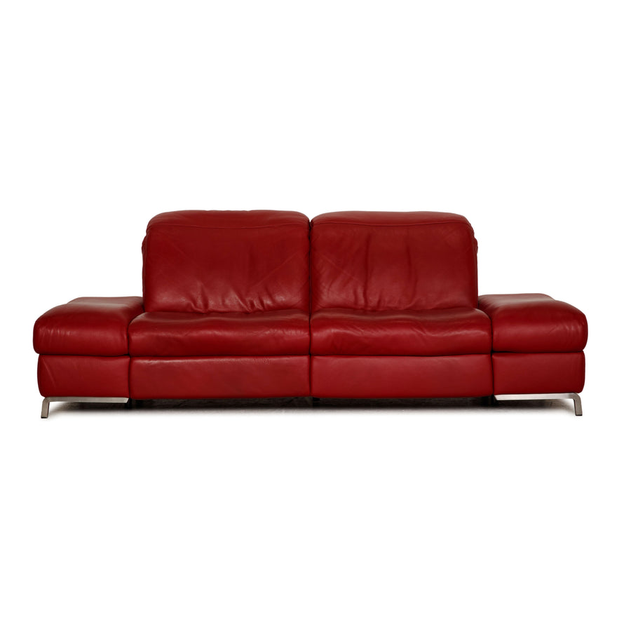 Himolla Modell 1510 Leder Zweisitzer Rot Sofa Couch Funktion