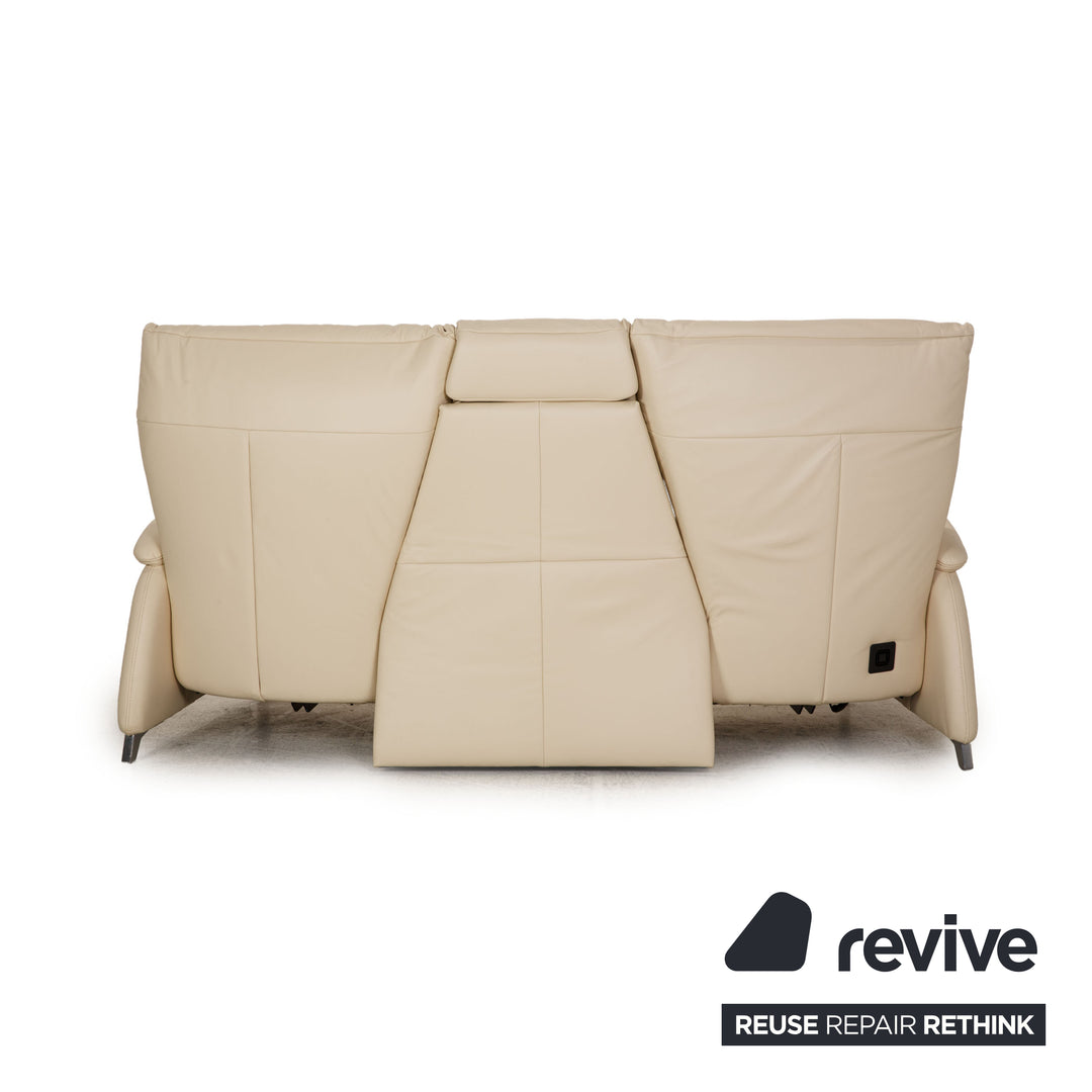 Himolla Mondo Leder Sofa Creme Dreisitzer Couch Funktion Relaxfunktion