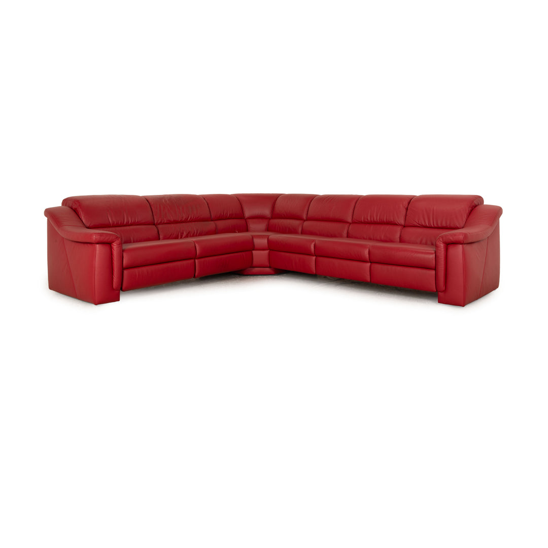 Himolla Planopoly Leather Corner Sofa Red Manual Function Sofa Couch