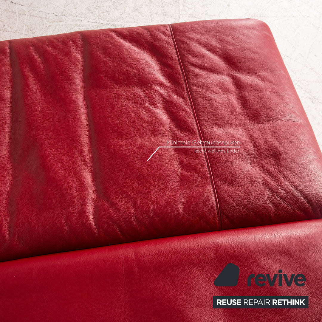 Himolla Planopoly leather corner sofa red sofa couch electr. function