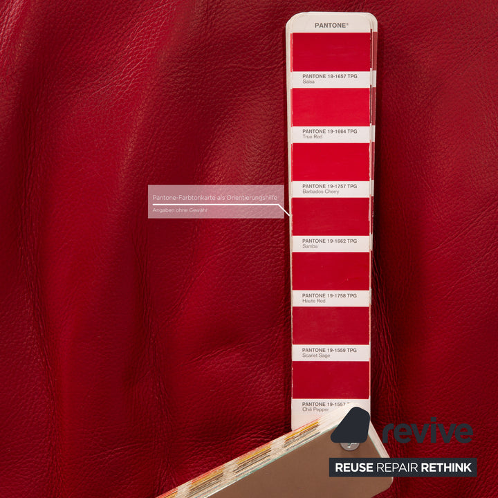 Himolla Planopoly leather corner sofa red sofa couch electr. function