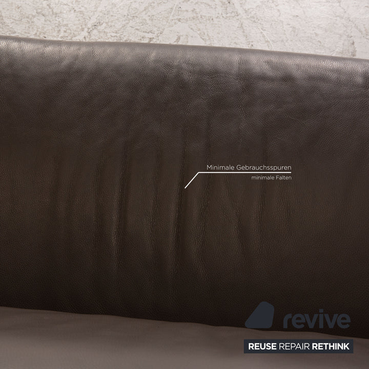 Himolla Planopoly Motion Leder Dreisitzer Grau Sofa Couch Funktion