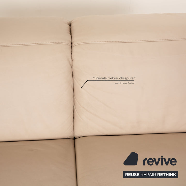 Himolla Planopoly Motion Leather Two Seater Cream Electric Function Sofa Couch