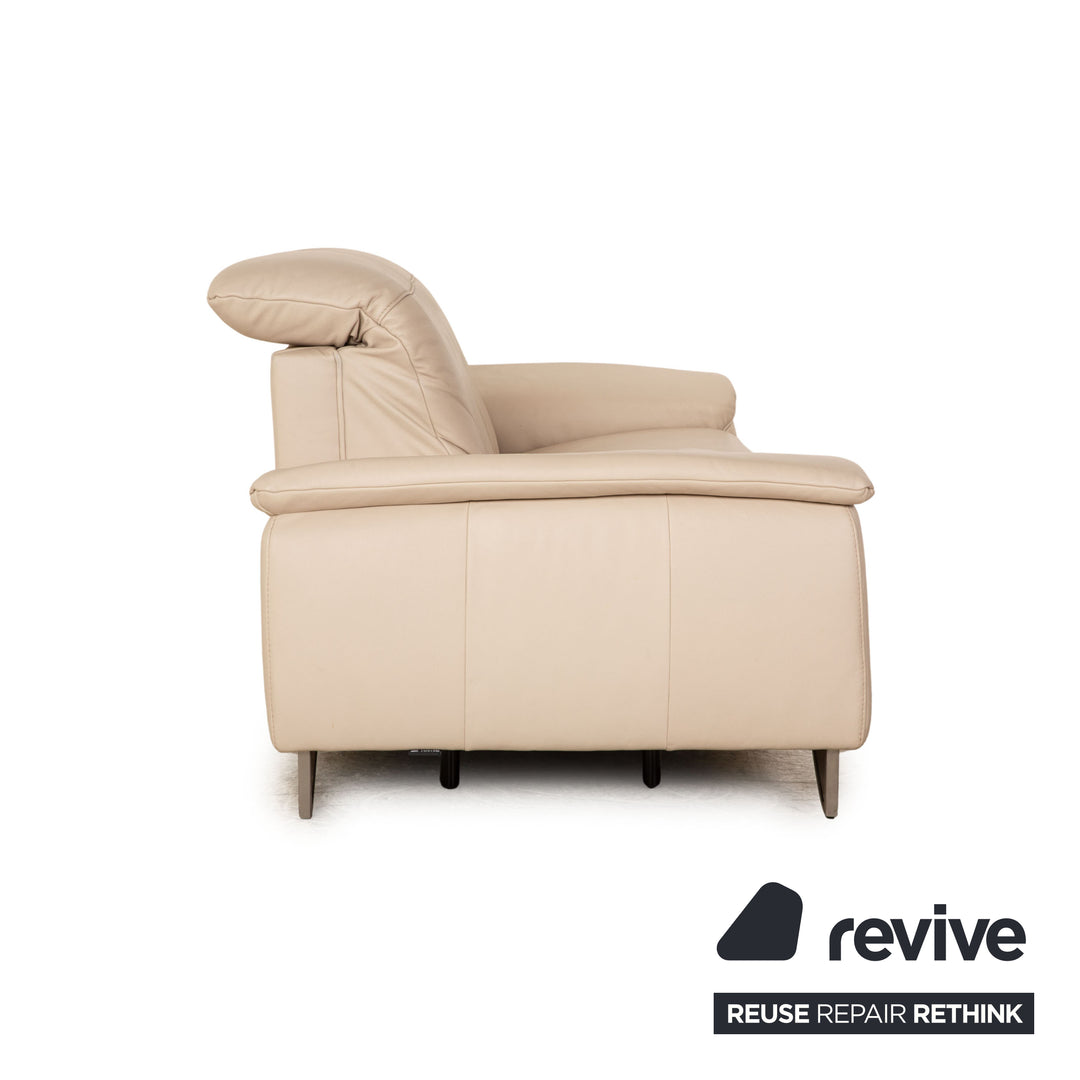 Himolla Planopoly Motion Leather Two Seater Cream Electric Function Sofa Couch