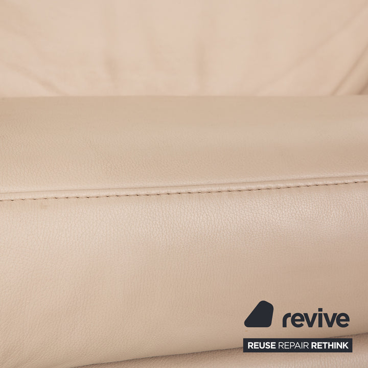 Himolla Planopoly Motion Leather Two Seater Cream Electric Function Sofa Couch