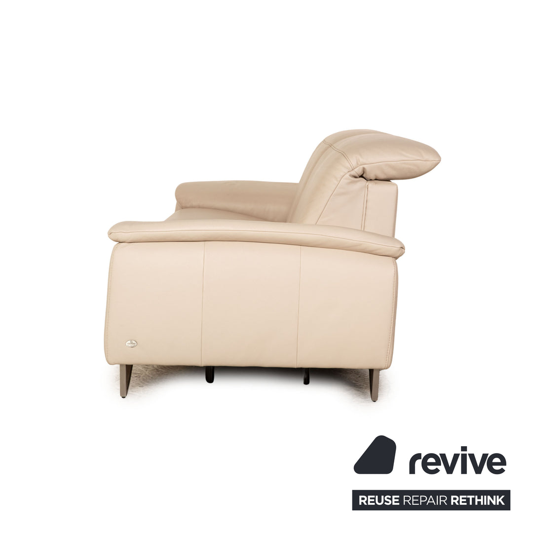 Himolla Planopoly Motion Leather Two Seater Cream Electric Function Sofa Couch