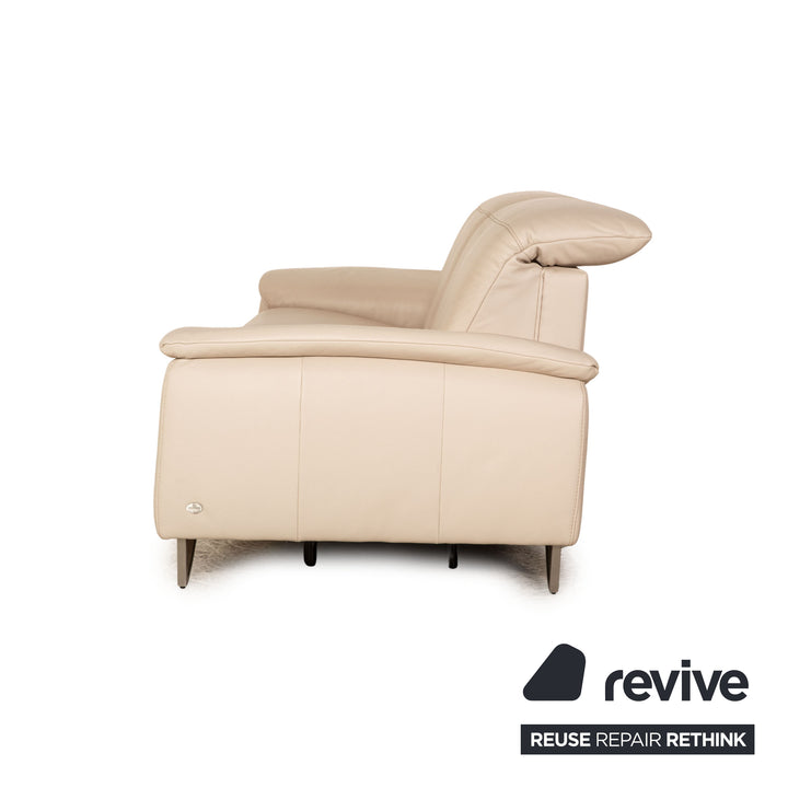 Himolla Planopoly Motion Leather Two Seater Cream Electric Function Sofa Couch