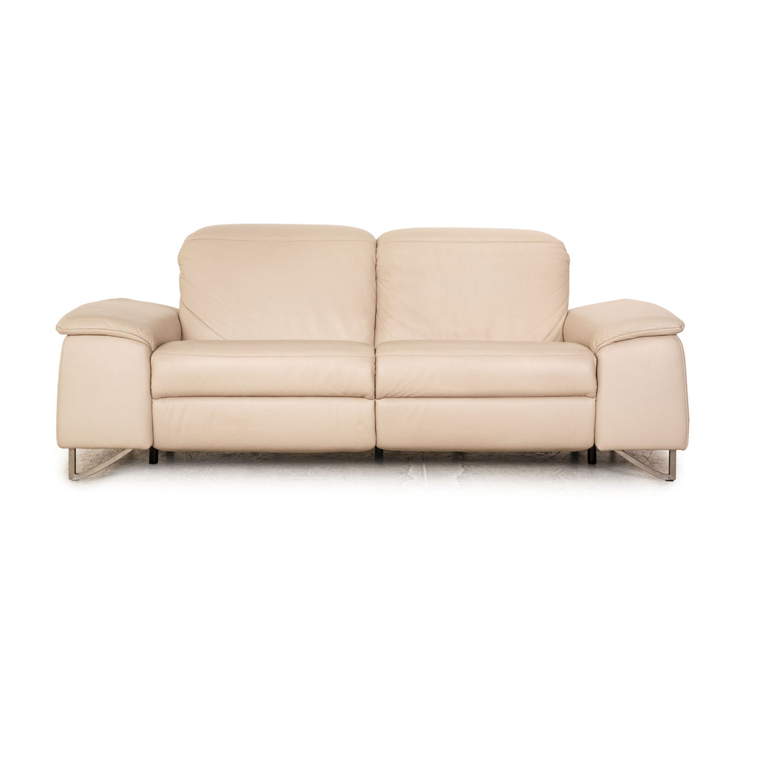 Himolla Planopoly Motion Leather Two Seater Cream Electric Function Sofa Couch