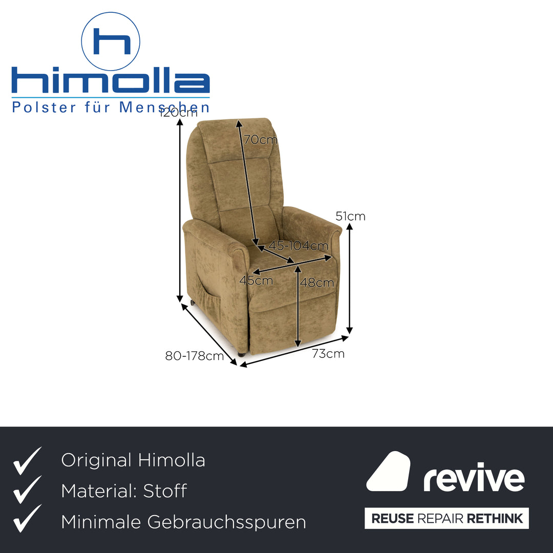Himolla Quartett 9773 fabric armchair gray olive green electric function stand-up aid