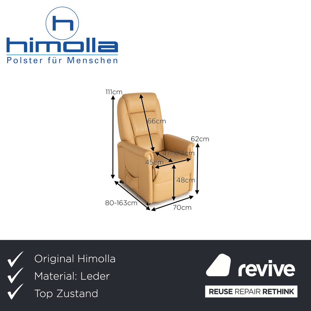 Himolla Quartett Leder Sessel Beige elektrische Relaxfunktion Funktion