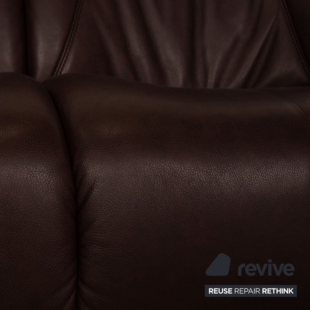 Himolla Soft Leather Sofa Set Brown Two Seater Couch