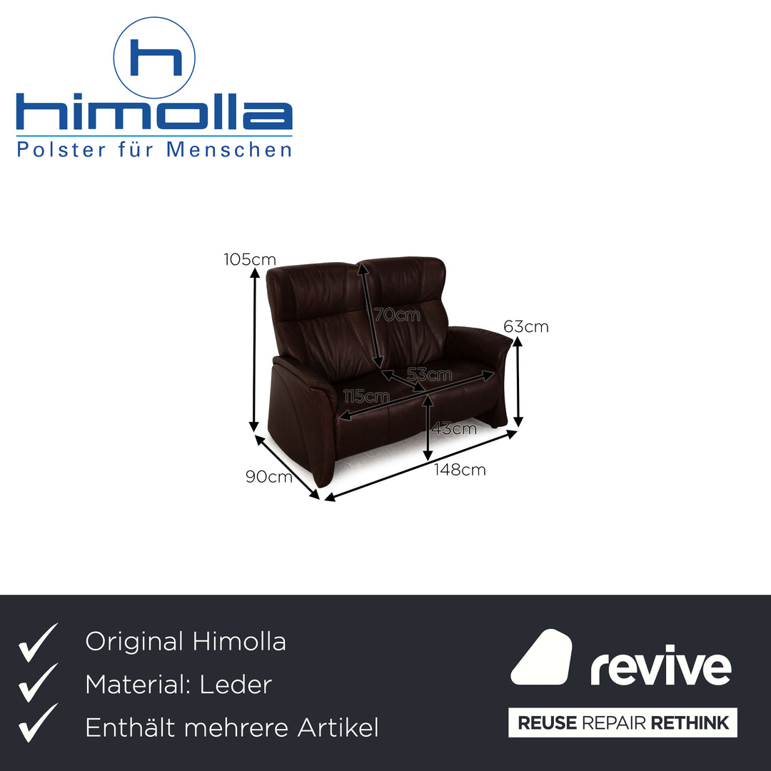 Himolla Soft Leather Sofa Set Brown Two Seater Couch