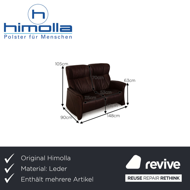 Himolla Soft Leather Sofa Set Brown Two Seater Couch
