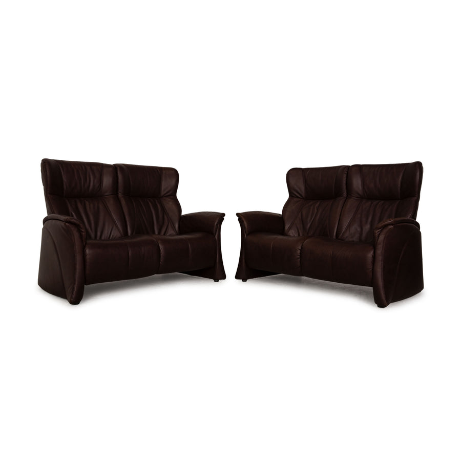Himolla Soft Leder Sofa Garnitur Braun Zweisitzer Couch