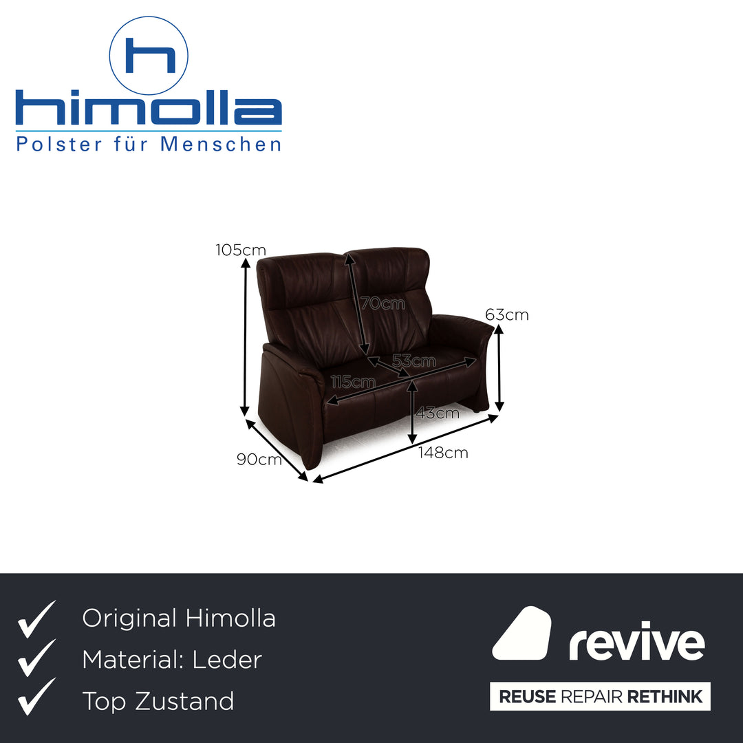 Himolla Soft Leather Two Seater Brown Sofa Couch