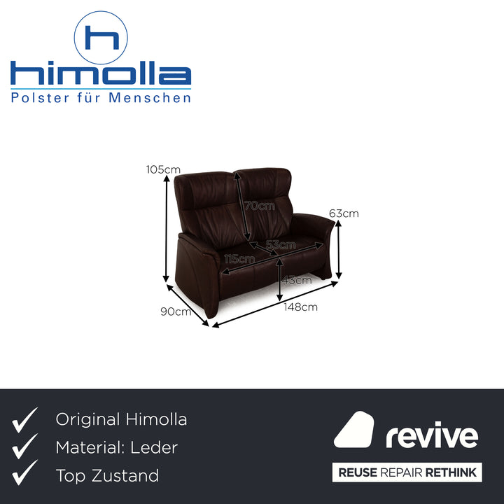 Himolla Soft Leather Two Seater Brown Sofa Couch