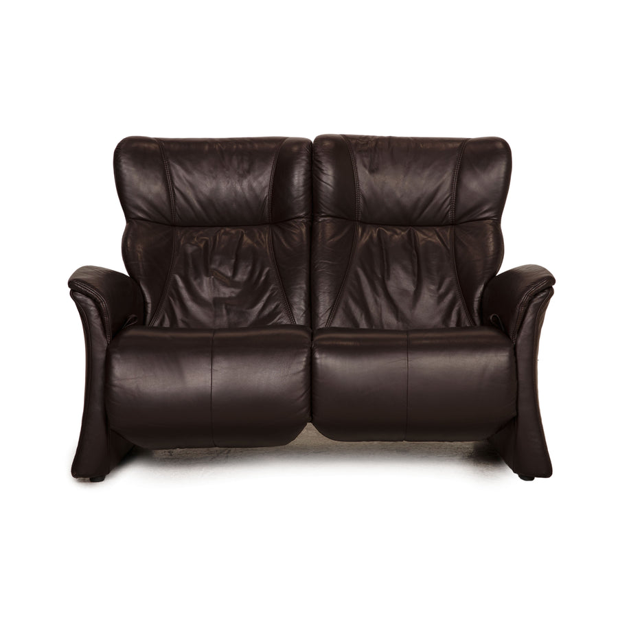 Himolla Soft Leder Zweisitzer Braun Dunkelbraun Sofa Couch Funktion