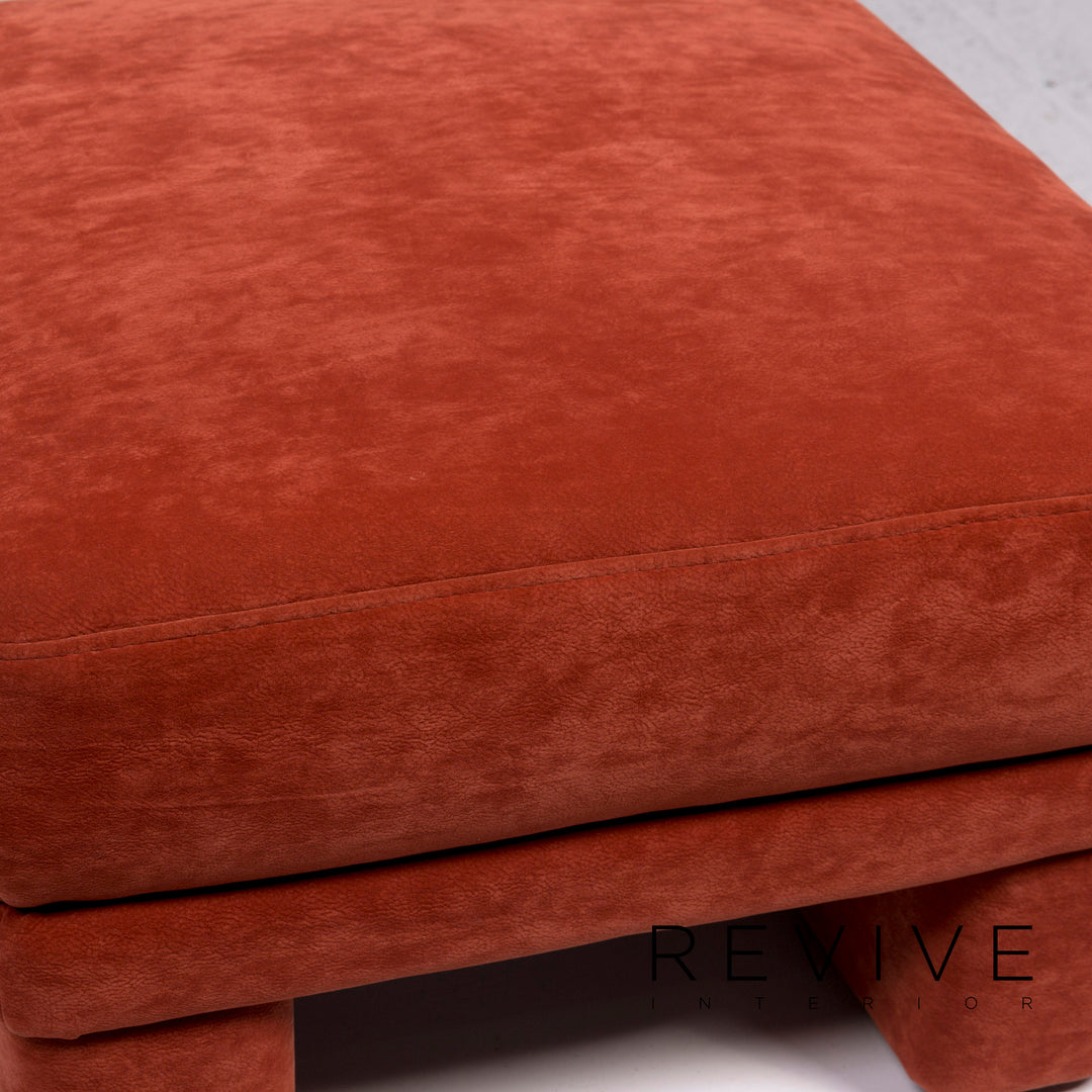Himolla Stoff Sessel Garnitur Orange Rostrot 1x Sessel 1x Hocker #11542
