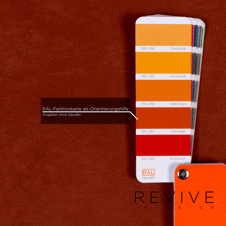 Himolla Stoff Sessel Garnitur Orange Rostrot 1x Sessel 1x Hocker #11542