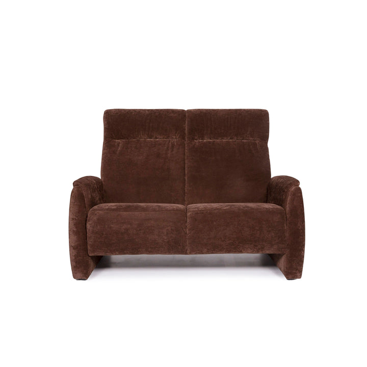 Himolla Fabric Sofa Brown Two Seater Couch #11861