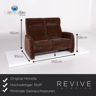 Himolla Stoff Sofa Braun Zweisitzer Couch #11861