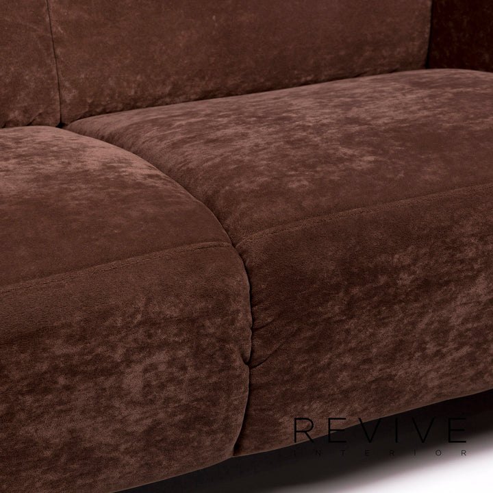 Himolla Fabric Sofa Brown Two Seater Couch #11861