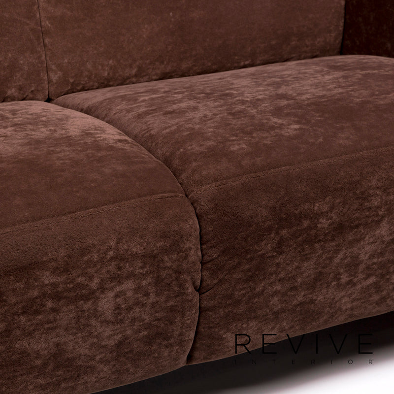 Himolla Stoff Sofa Braun Zweisitzer Couch 