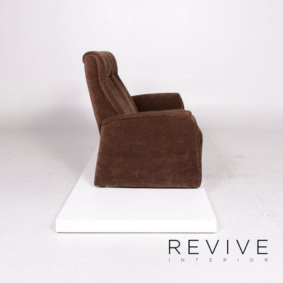 Himolla Stoff Sofa Braun Zweisitzer Couch #11861