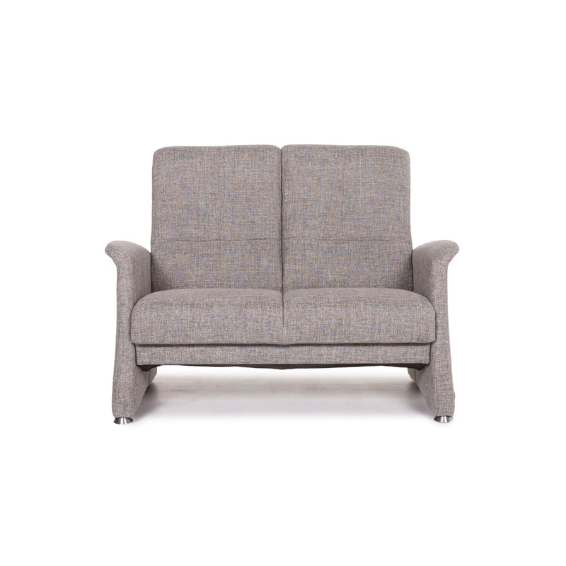 Himolla Stoff Sofa Grau Zweisitzer Couch 