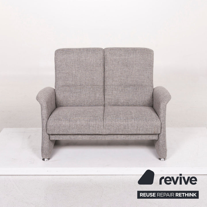 Himolla Stoff Sofa Grau Zweisitzer Couch #12161