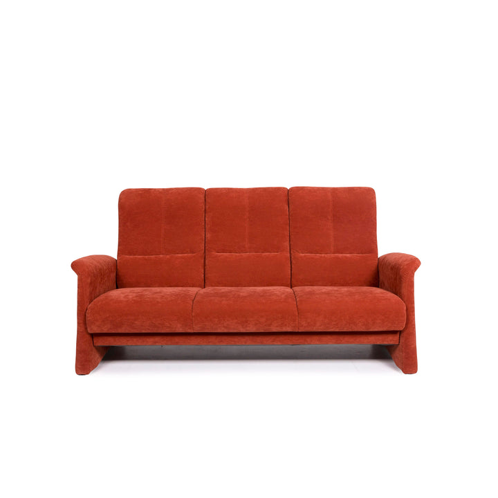 Himolla Stoff Sofa Orange Rostrot Dreisitzer Couch #11216