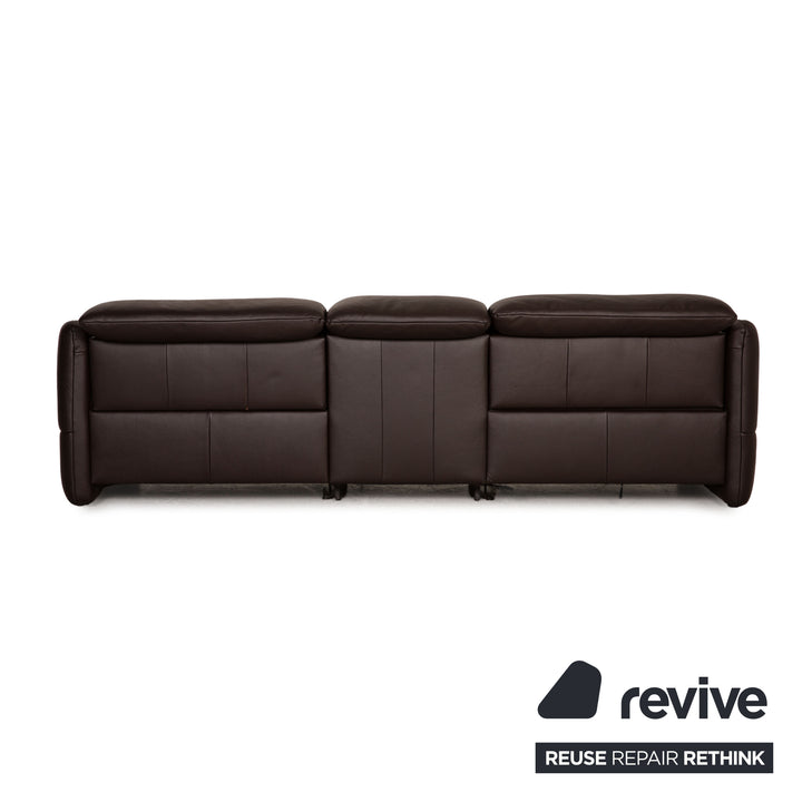 Himolla TANGRAM leather sofa dark brown three-seater couch function relax function