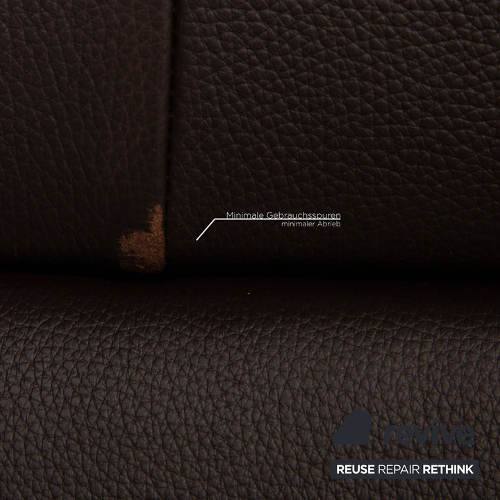 Himolla TANGRAM leather sofa dark brown three-seater couch function relax function