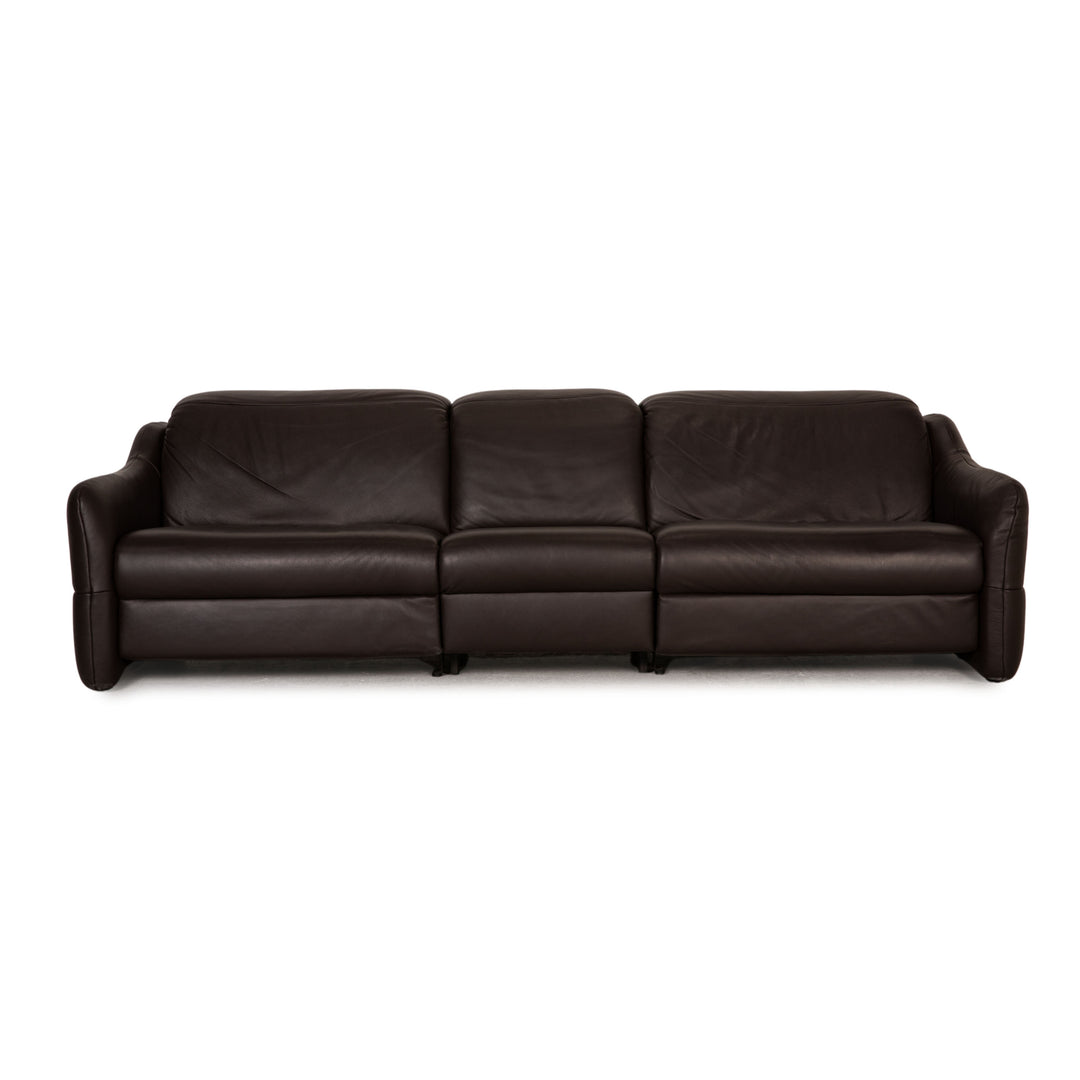 Himolla TANGRAM leather sofa dark brown three-seater couch function relax function