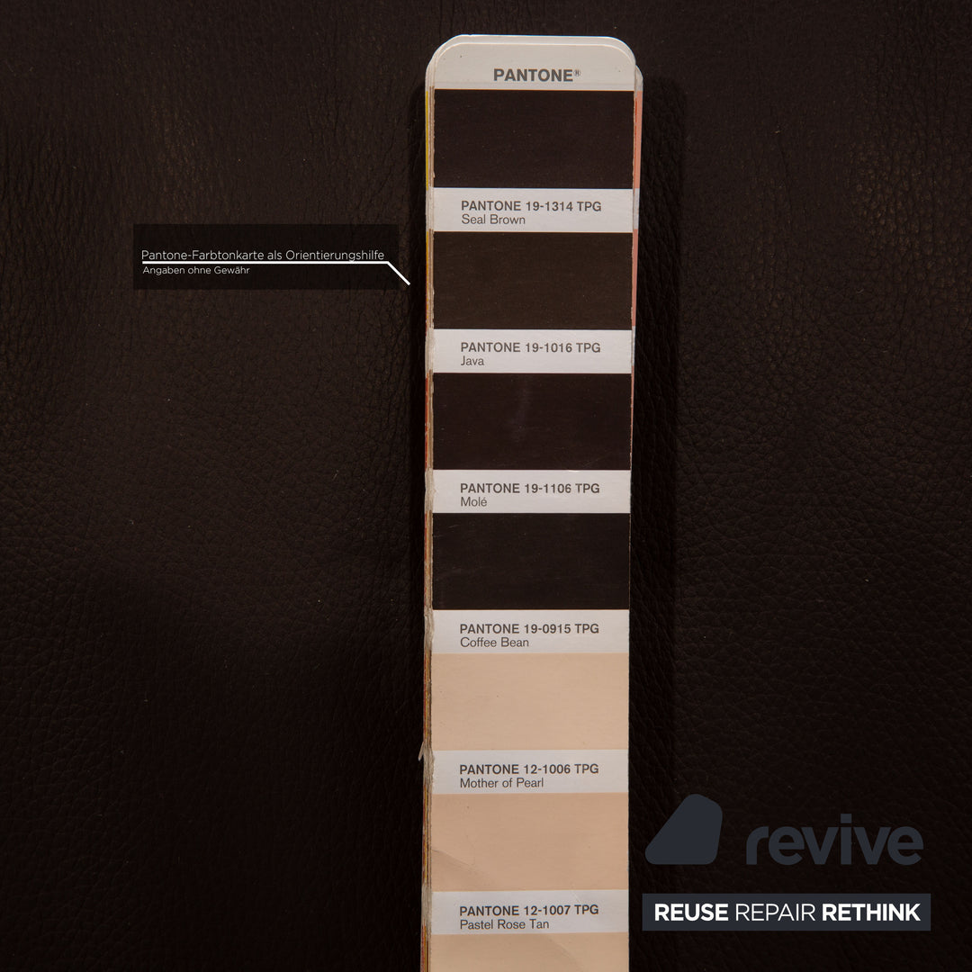 Himolla TANGRAM leather sofa dark brown three-seater couch function relax function