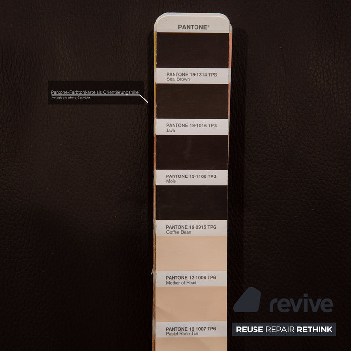 Himolla TANGRAM leather sofa dark brown three-seater couch function relax function