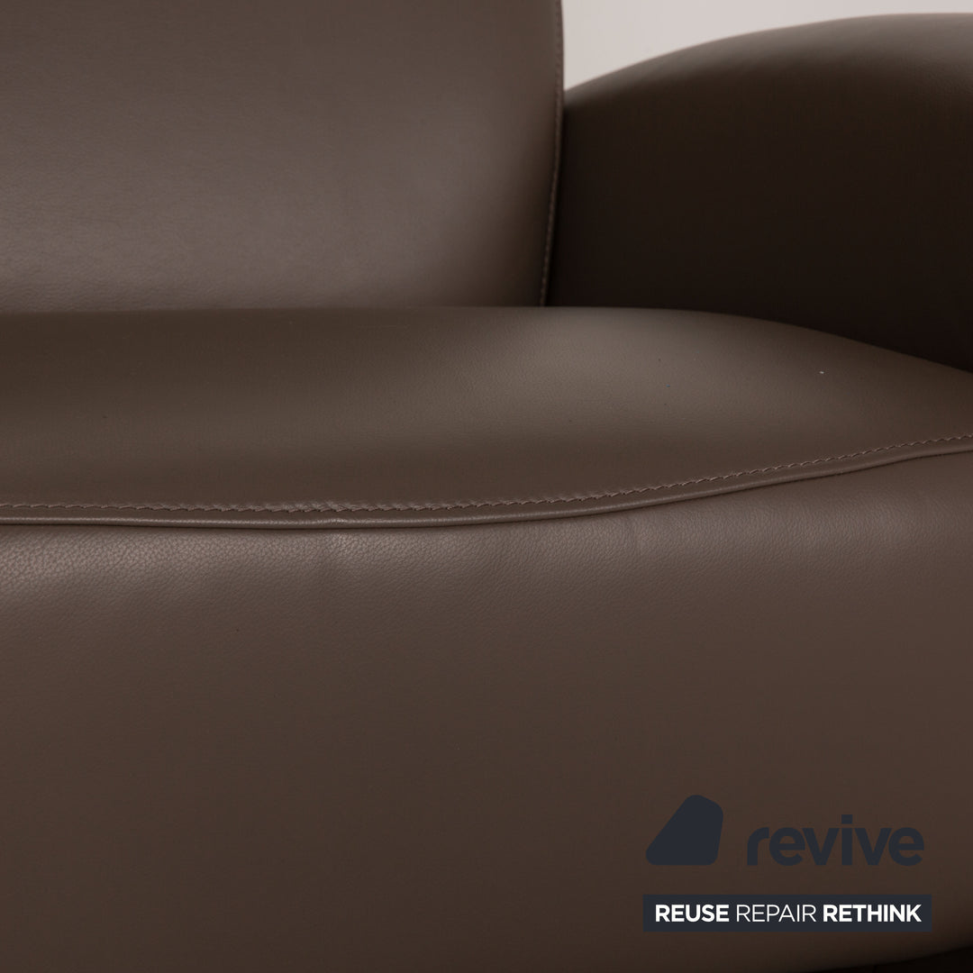 Himolla Tangram Leather Loveseat Taupe Brown Sofa Couch