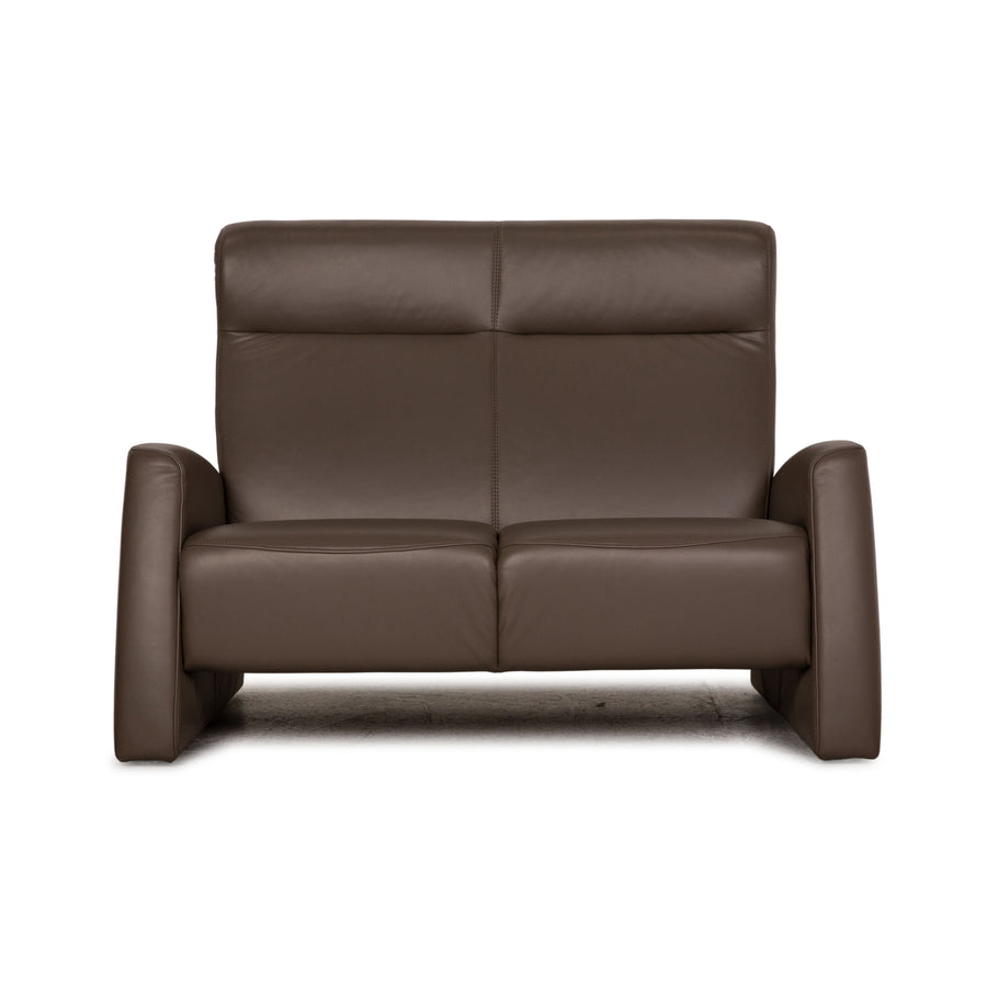 Himolla Tangram Leder Zweisitzer Taupe Braun Sofa Couch